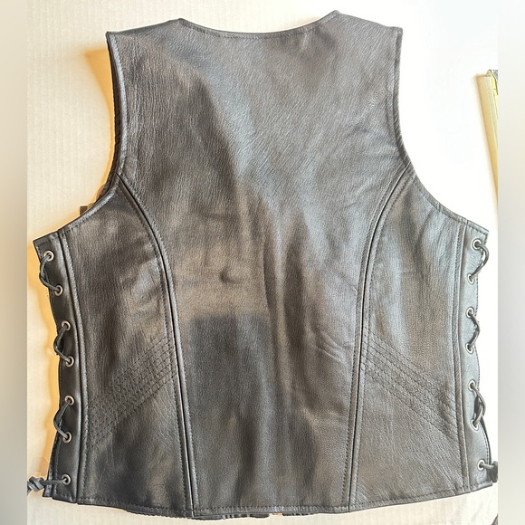 DS245 WOMEN'S STYLISH OPEN NECK SIDE LACE ZIPPER FRONT VEST size large - Picture 2 of 10